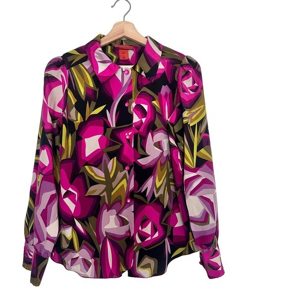Missoni For Target Women's Abstract Floral Button Up Blouse‎ Size S - Picture 1 of 10